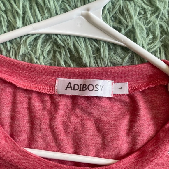 Adibosy Womens Pink, White And Cheetah Print Short Sleeve Shirt Size L - Picture 3 of 4